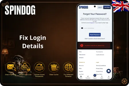 Fix Login Details at Spindog Casino